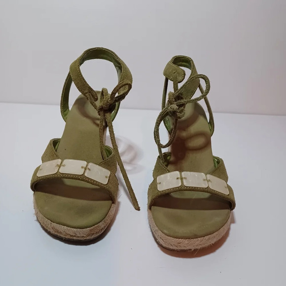 Nine West Womens Green Suede wedge size 6 M In Original Box see pictures for ref - Picture 5 of 9